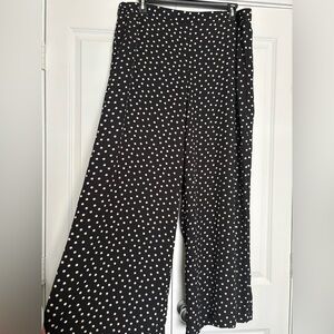Express Black and White Polka Dot Wide-Leg Pants